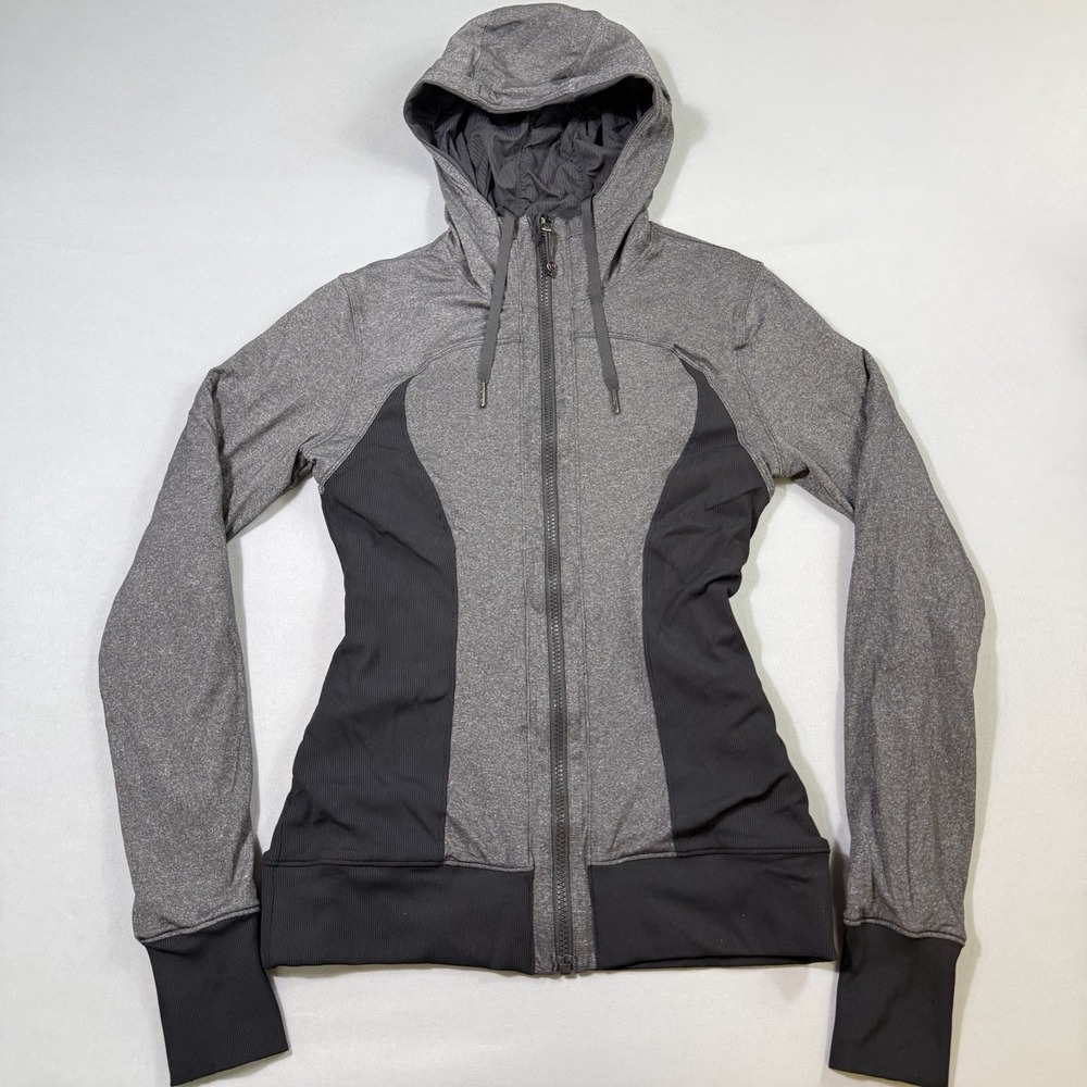Lululemon Dance Studio Jacket III Women's size 6 Reversible Black/Grey Full Zip